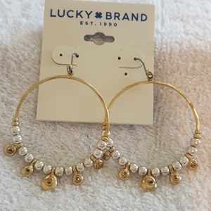 Lucky Brand Jewelry - New Lucky Brand Two Tone Pave Hoop Earrings Lucky Brand Jewelry - New Lucky Brand Two Tone Pave Hoop Earrings